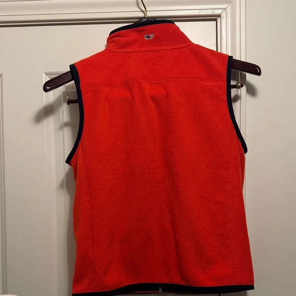 Vineyard Vines Kids Vest in Vibrant Orange with Navy Trim
